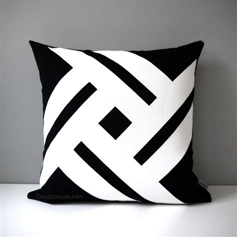 black and white patterned pillows